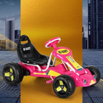 Rigo Kids Pedal Go Kart Ride On Toys Racing Car Plastic Tyre Pink GKRT-F1D-PK