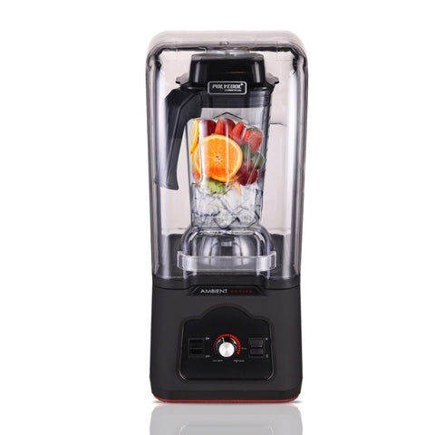 POLYCOOL Commercial Blender Quiet Enclosed Processor Smoothie Mixer Fruit, Black V219-COKBLCEUCA3BK