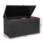 Gardeon Outdoor Storage Box 270L Container Lockable Garden Bench Tool Shed Black OSB-S270-ABK