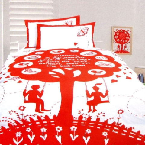 Happy Kids The Bees Knees Red Quilt Cover Set Single V442-HIN-QUILTCS-THEBEESKNEES-RED-SB