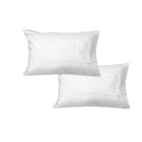 600TC Pair of Wide Self Striped Standard Pillowcases White V442-GHT-PILLOWC-600TCWIDESTRIPE-WHITE-ST