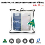 LoftMaster Luxurious Cotton Cover Premium European Pillow 65 x 65 cm V442-ERT-PILLOW-LOFTMASTER-WHITE-EU