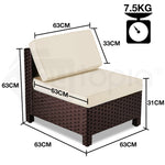 LONDON RATTAN 1pc Sofa Outdoor Furniture Setting Lounge Garden Cushion Couch V219-FURODRLONAAS2