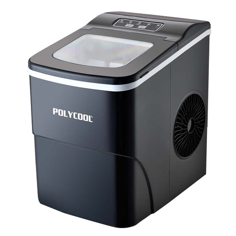 POLYCOOL 2L Electric Ice Cube Maker Portable Automatic Machine w/ Scoop, Silver V219-ICEMAKPLYA2BK