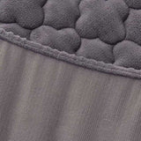 SOGA 2X Grey 153cm Wide Mattress Cover Thick Quilted Fleece Stretchable Clover Design Bed Spread BCOVER7002X2