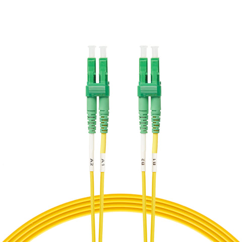 10m LC/APC-LC/APC OS1 / OS2 Singlemode Fibre Optic Duplex Patch Cable 2mm Oversleeving | Yellow FL.OS2LCAPCLCAPC10M