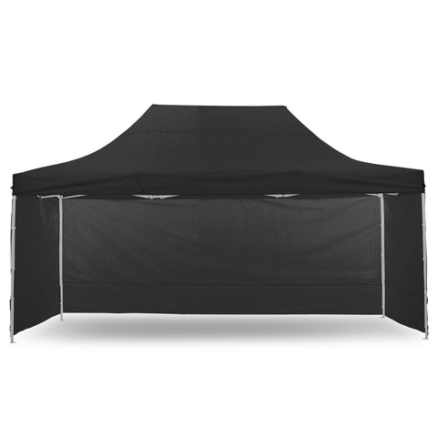 Gazebo Tent Marquee 3x4.5m PopUp Outdoor Wallaroo Black GAZ-POP-3X45-BK