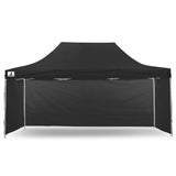 Gazebo Tent Marquee 3x4.5m PopUp Outdoor Wallaroo Black GAZ-POP-3X45-BK