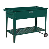 Wallaroo Garden Bed Cart Raised 108.5 x 50.5 x 80cm Steel - Green GBC-BSW-108-GN