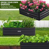 Wallaroo Garden Bed 210 x 90 x 30cm Galvanized Steel - Black GBD-BSW-2109-BK