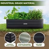 Wallaroo Garden Bed 210 x 90 x 30cm Galvanized Steel - Black GBD-BSW-2109-BK