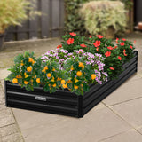 Wallaroo Garden Bed 210 x 90 x 30cm Galvanized Steel - Black GBD-BSW-2109-BK