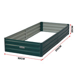 Wallaroo Garden Bed 210 x 90 x 30cm Galvanized Steel - Green GBD-BSW-2109-GN