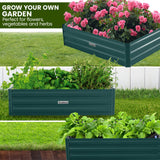 Wallaroo Garden Bed 210 x 90 x 30cm Galvanized Steel - Green GBD-BSW-2109-GN