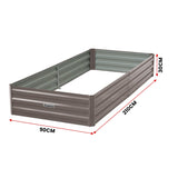 Wallaroo Garden Bed 210 x 90 x 30cm Galvanized Steel - Grey GBD-BSW-2109-GY
