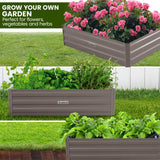 Wallaroo Garden Bed 210 x 90 x 30cm Galvanized Steel - Grey GBD-BSW-2109-GY