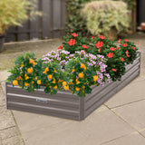 Wallaroo Garden Bed 210 x 90 x 30cm Galvanized Steel - Grey GBD-BSW-2109-GY