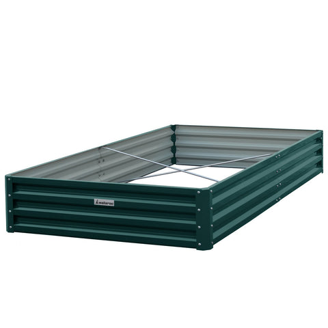 Wallaroo Garden Bed 240 x 120 x 30cm Galvanized Steel - Green GBD-BSW-2412-GN