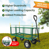 Steel Mesh Garden Trolley Cart - Green GMC-H38-GN