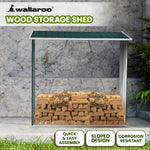 Wallaroo Wood Storage Shed Galvanized Steel - Green GSF-BSW-WSS-GN