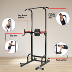 Powertrain Multi Station Home Gym Chin-up Pull-up Tower HGM-POW-J06-BLK