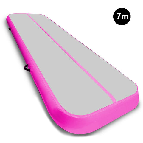 7m x 1m Air Track Inflatable Gymnastics Mat Tumbling - Grey Pink IFM-0701-GYPK