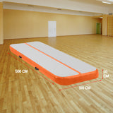 Powertrain 5m x 1m Air Track Inflatable Gymnastics Mat - Orange Grey IFM-HL-501-ORG