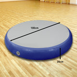 Powertrain 1m Air Track Spot Round Inflatable Tumbling Mat - Dark Blue IFM-XBO-01R-GDBU