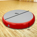 Powertrain 1m Air Track Spot Round Inflatable Tumbling Mat - Red IFM-XBO-01R-GRD