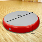 Powertrain 1m Air Track Spot Round Inflatable Tumbling Mat - Red IFM-XBO-01R-GRD