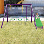 Kahuna Kids 4-Seater Swing Set with Slide Purple Green KSS-KLB-1S-PUGN