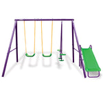 Kahuna Kids 4-Seater Swing Set with Slide Purple Green KSS-KLB-1S-PUGN