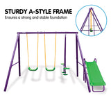 Kahuna Kids 4-Seater Swing Set with Slide Purple Green KSS-KLB-1S-PUGN