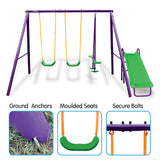 Kahuna Kids 4-Seater Swing Set with Slide Purple Green KSS-KLB-1S-PUGN