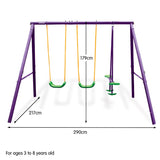 Kahuna Kids 4-Seater Swing Set Purple Green KSS-KLB-3S-PUGN