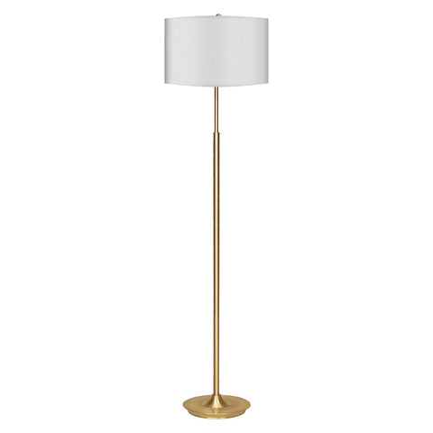 Sarantino Metal Floor Lamp Brushed Brass Finish with White Shade LMP-MLM-1131