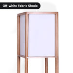 Sarantino Etagere Floor Lamp Off-White Fabric Shade in Wood Finish LMP-MLM-128-01