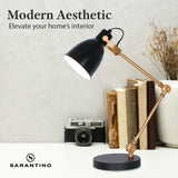 Sarantino Adjustable Metal Table Lamp in Black and Gold LMP-MLM-3523