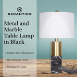 Sarantino Metal and Marble Table Lamp in Black LMP-MLM-4550-BK