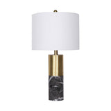 Sarantino Metal and Marble Table Lamp in Black LMP-MLM-4550-BK