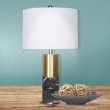 Sarantino Metal and Marble Table Lamp in Black LMP-MLM-4550-BK