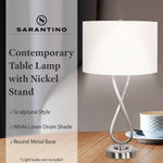 Sarantino Contemporary Table Lamp in Nickel Finish LMP-MLM-4600