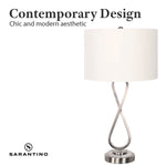 Sarantino Contemporary Table Lamp in Nickel Finish LMP-MLM-4600