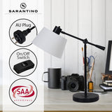 Sarantino Adjustable Metal Table Lamp - Black LMP-MLM-4609