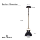 Sarantino Black and Gold Pendant Light LMP-MLM-50216