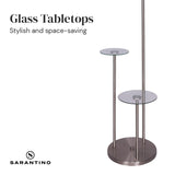 Sarantino Metal Floor Lamp with Glass Shelves LMP-MLM-50274