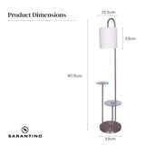 Sarantino Metal Floor Lamp with Glass Shelves LMP-MLM-50274