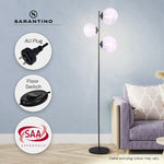 Sarantino 3-Light Black Metal Floor Lamp LMP-MLM-50320-01