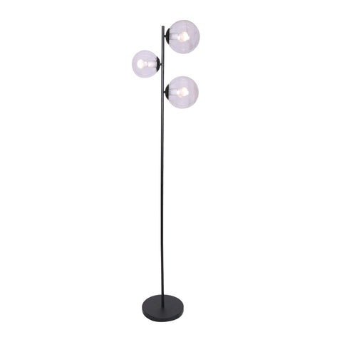 Sarantino 3-Light Black Metal Floor Lamp LMP-MLM-50320-01