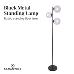 Sarantino 3-Light Black Metal Floor Lamp LMP-MLM-50320-01